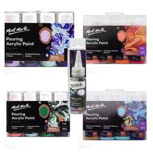 New Mont Marte Ready Mix Acrylic Pour Paint and Silicone